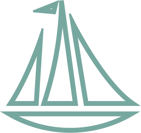line art icon of sailboat